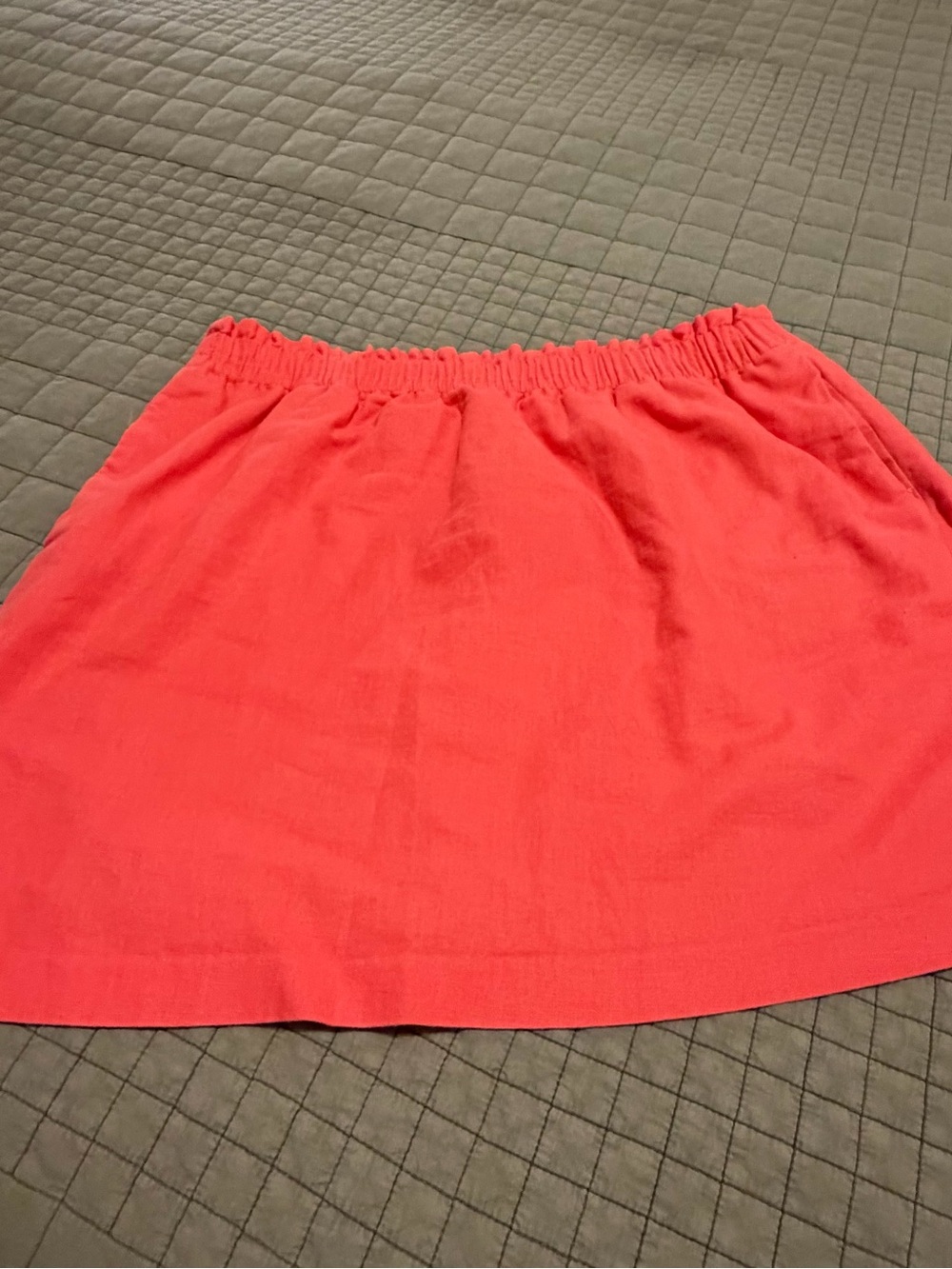 J. Crew Coral-Red Elastic Waist Mini Skirt